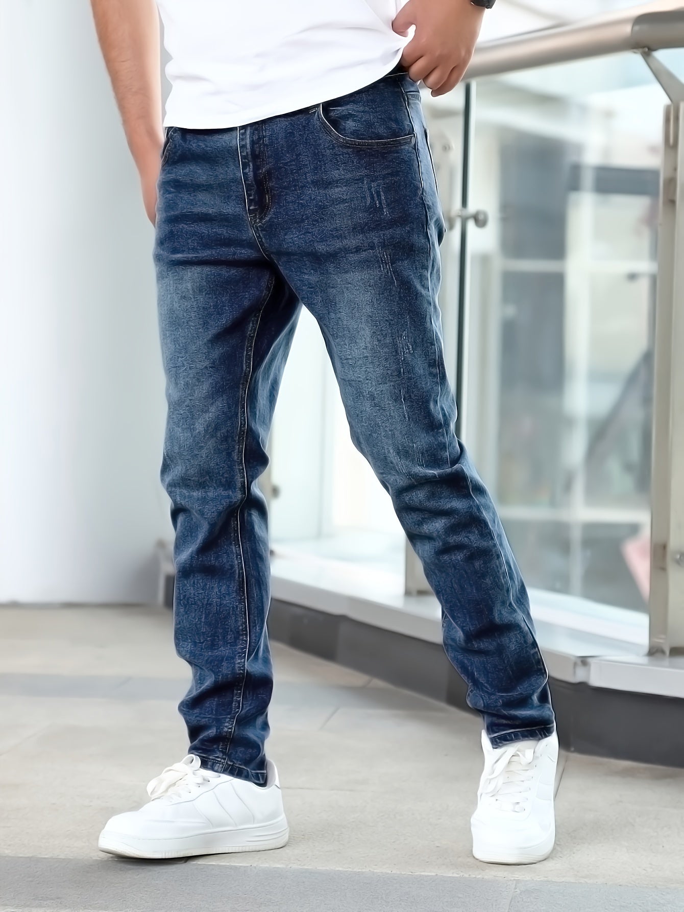 Heren slim-fit jeans met stretch