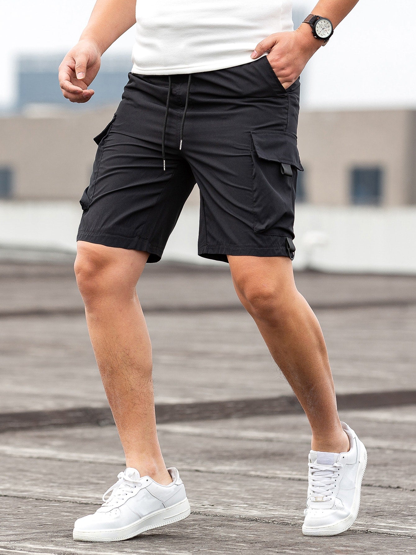 Cargo short voor heren met diepe zijzakken