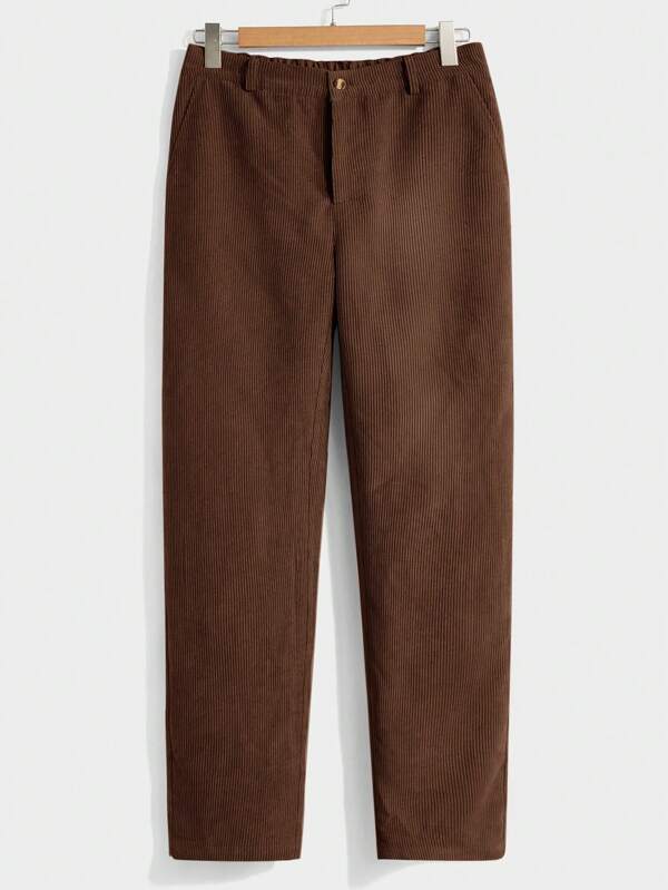 Heren slim-fit corduroy broek