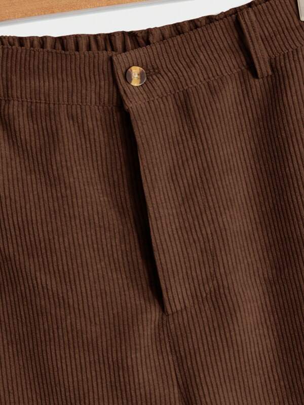 Heren slim-fit corduroy broek