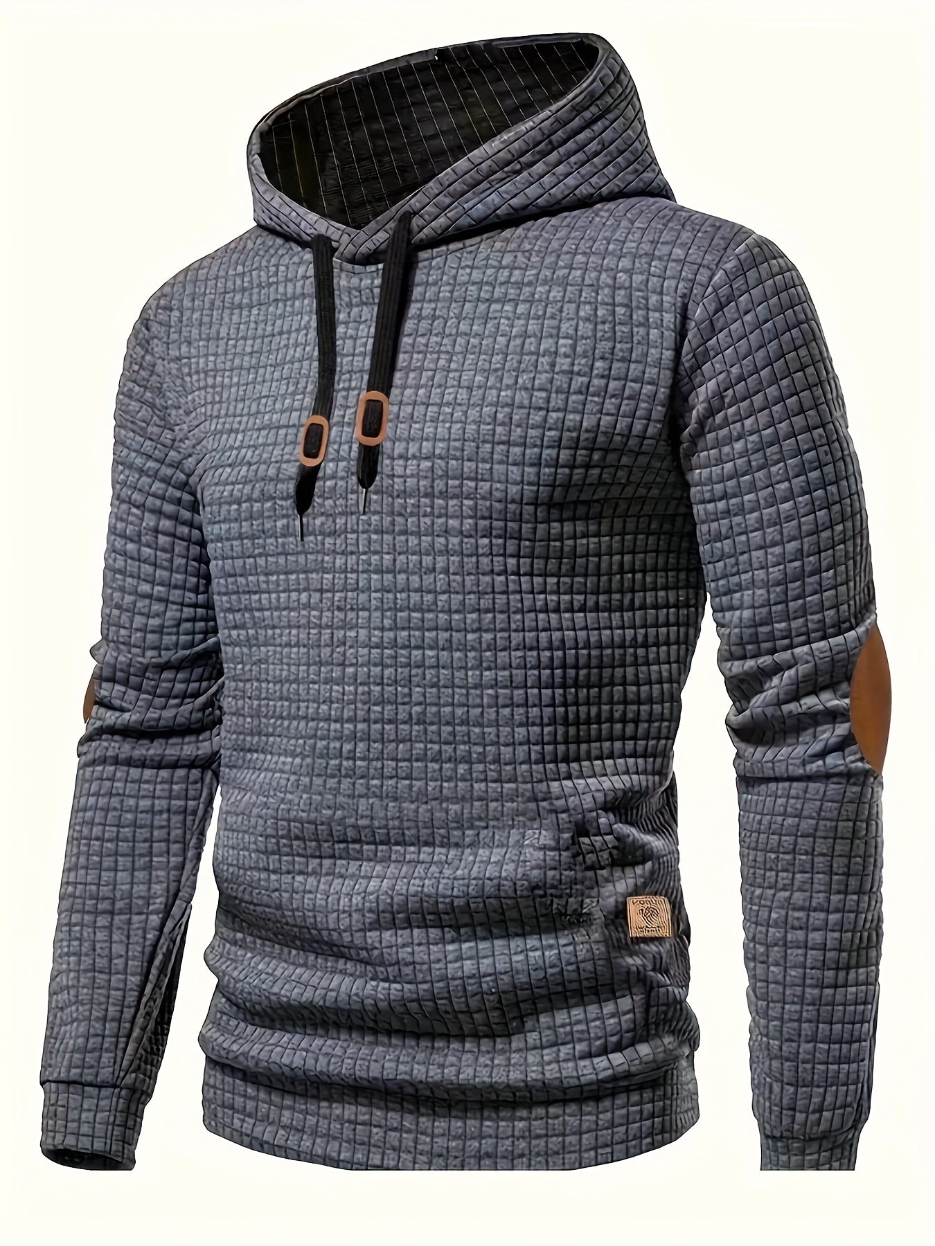 Heren hoodie met wafelpatroon