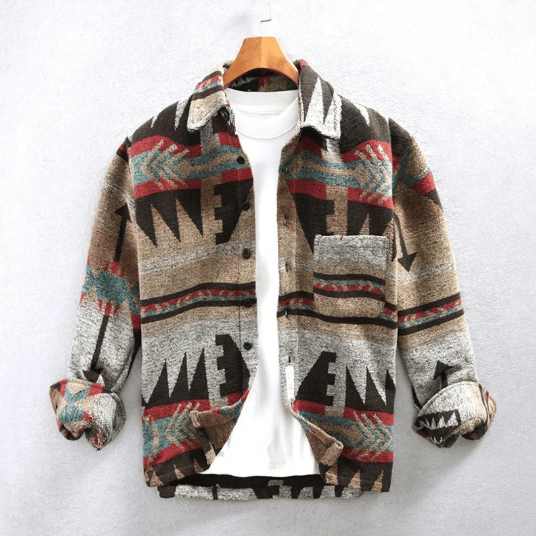 Heren winter jacquard vest van merinoswol