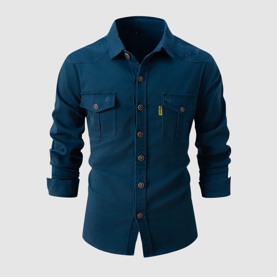 Heren denim overhemd