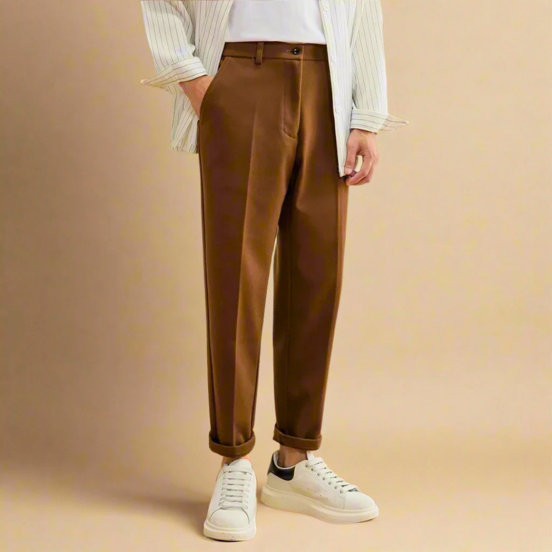 Heren cropped pantalon op enkelhoogte