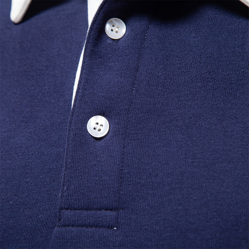 Heren polo pullover met lange mouwen