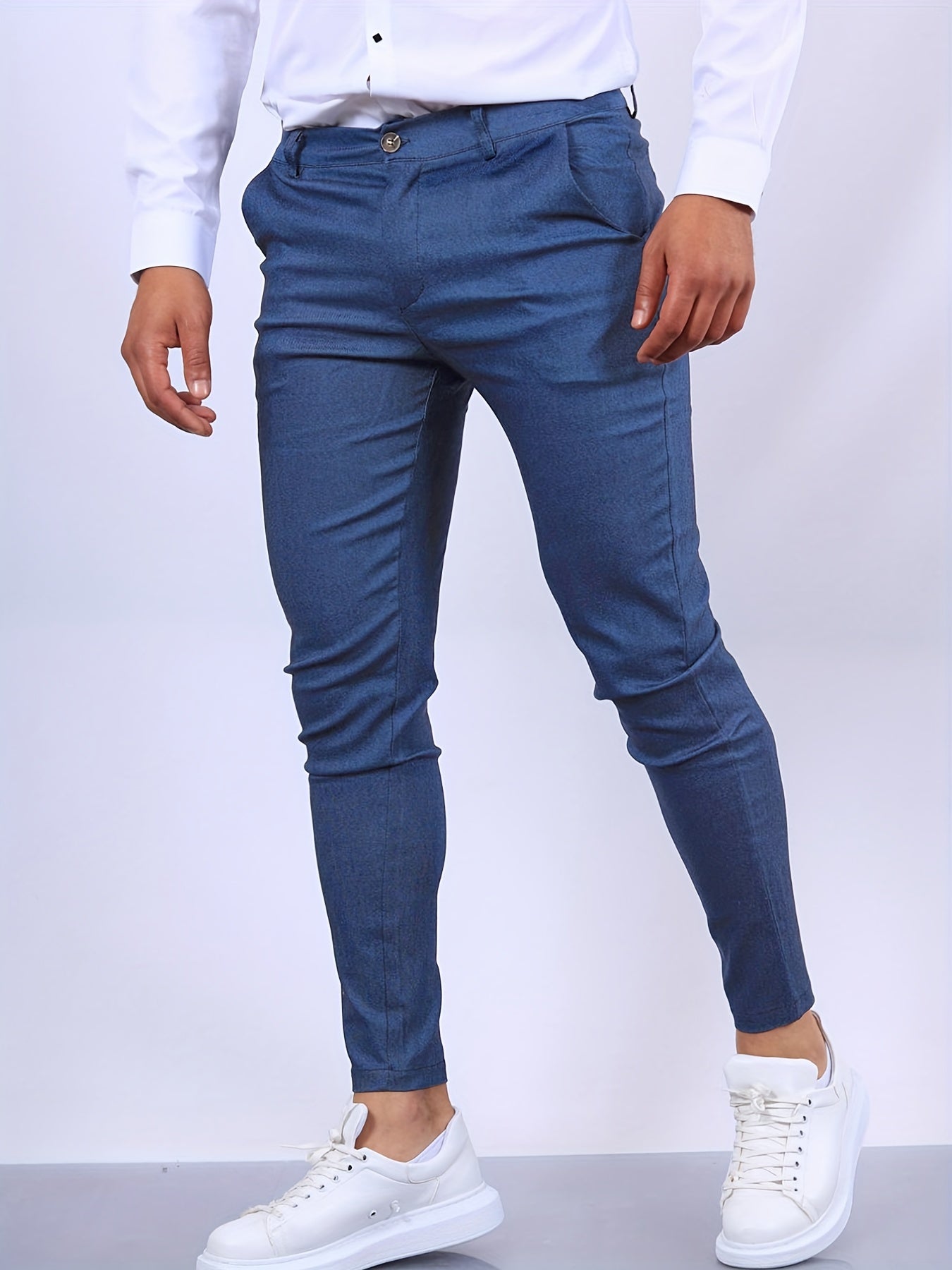 Heren slim fit chino stretch broek