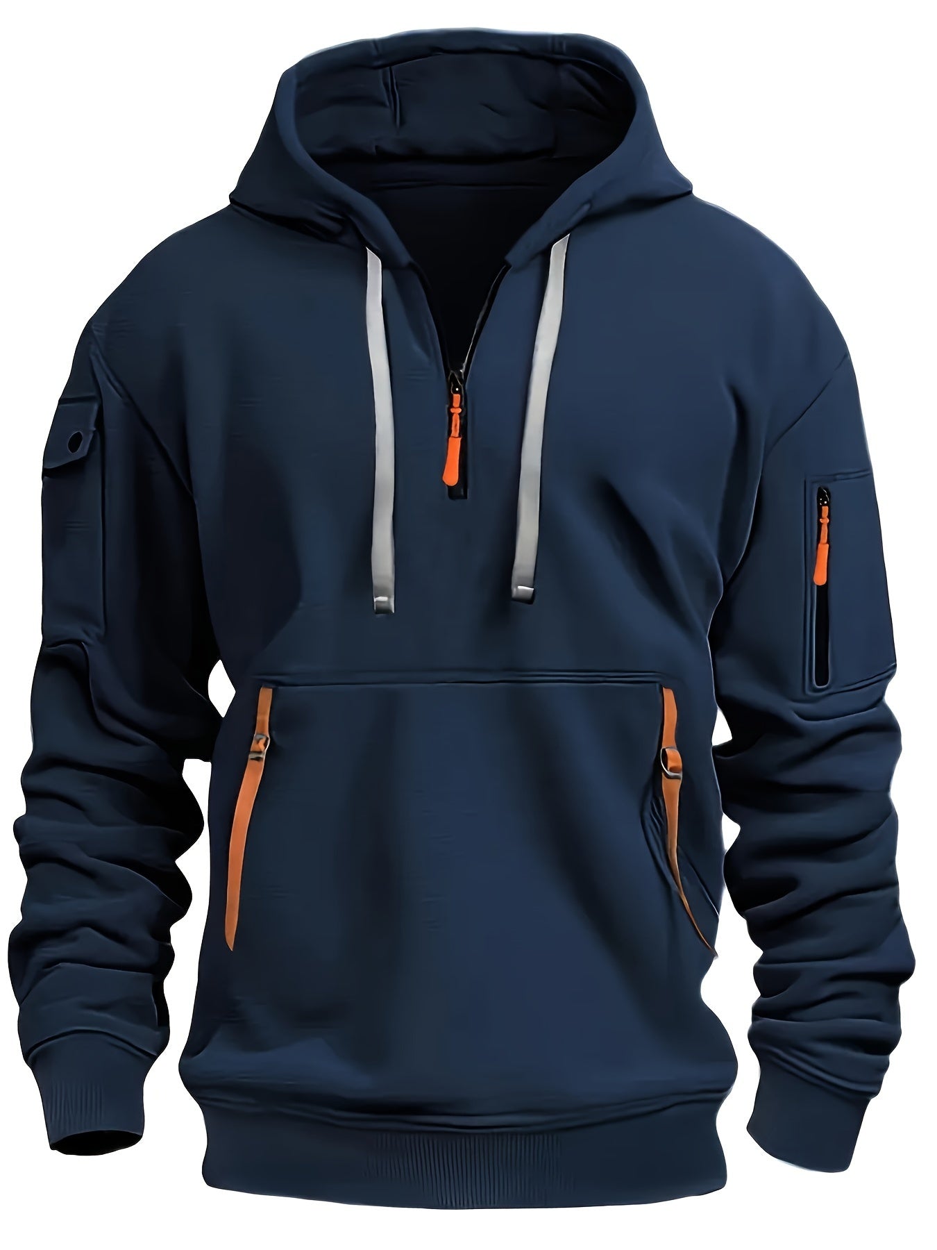 Heren stevige outdoor hoodie met ritssluiting