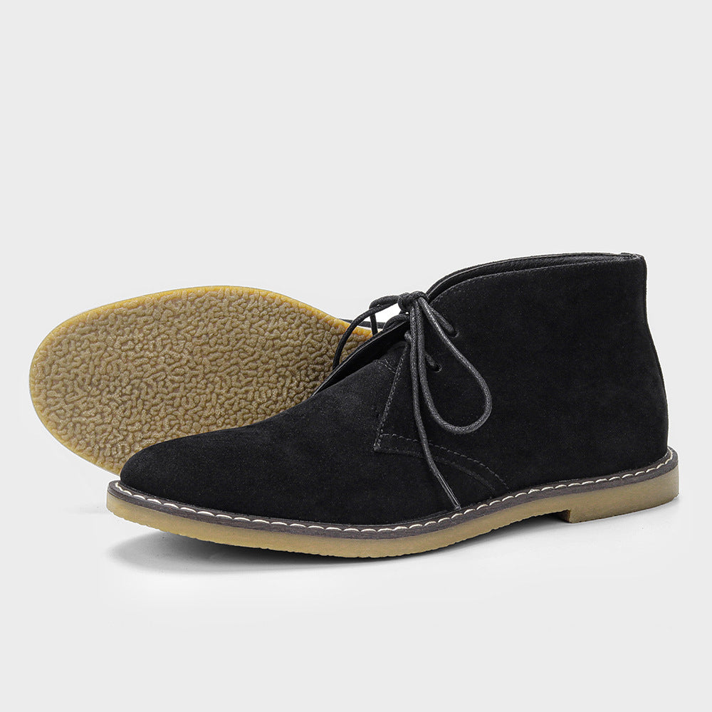 Heren hightop suede veterschoenen