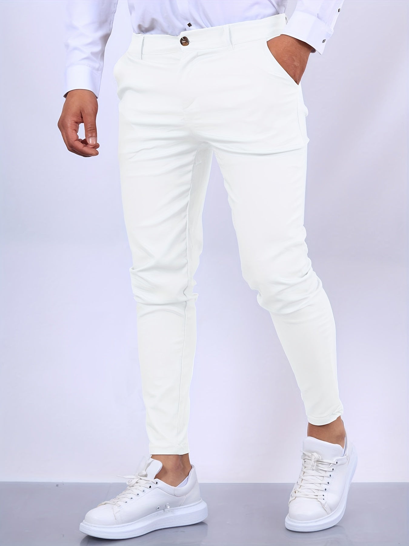 Heren slim fit chino stretch broek