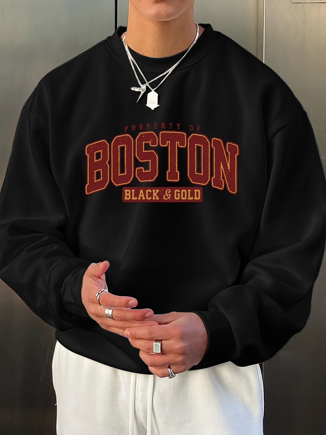 Heren boston oversized trui