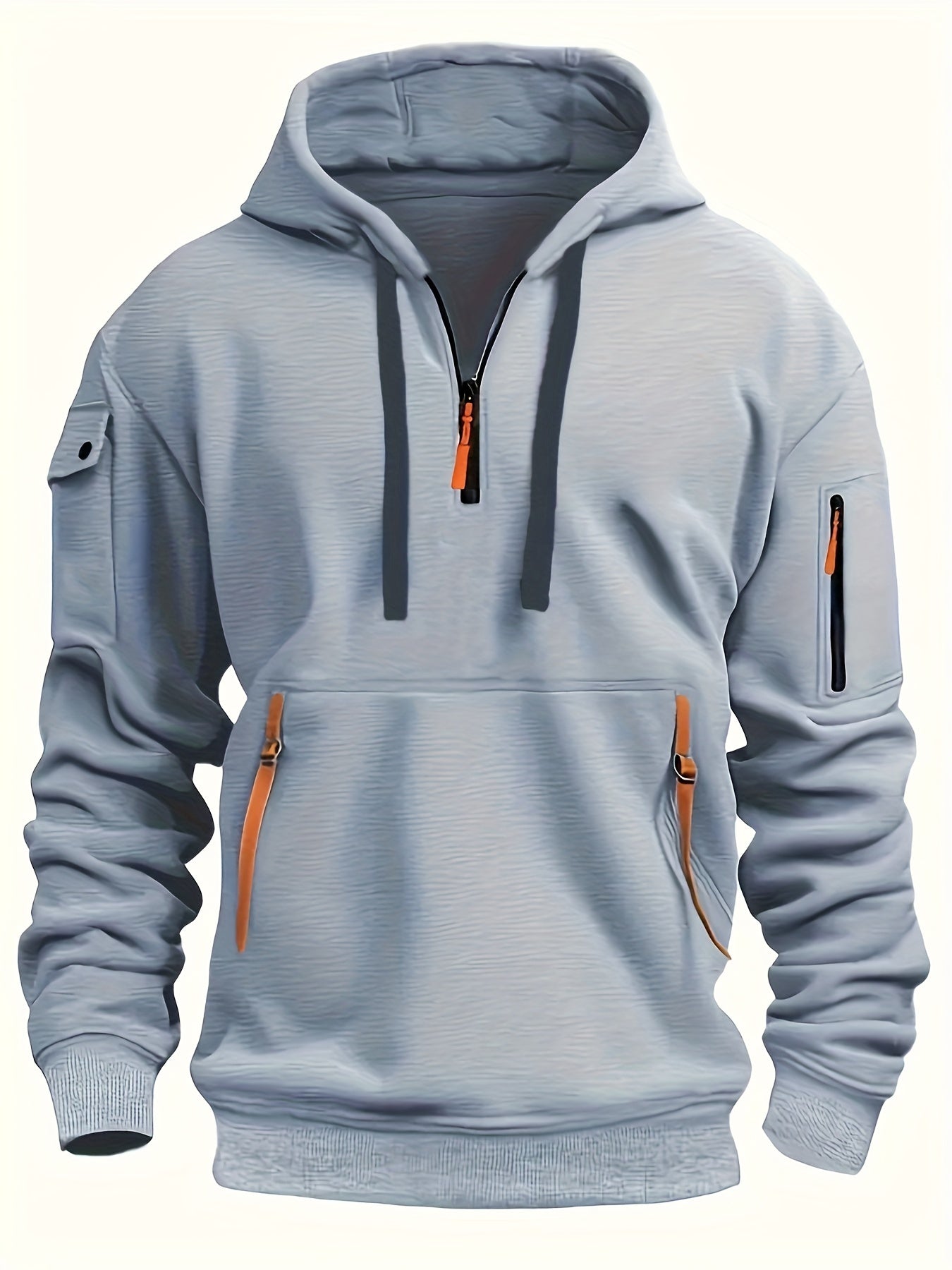 Heren stevige outdoor hoodie met ritssluiting