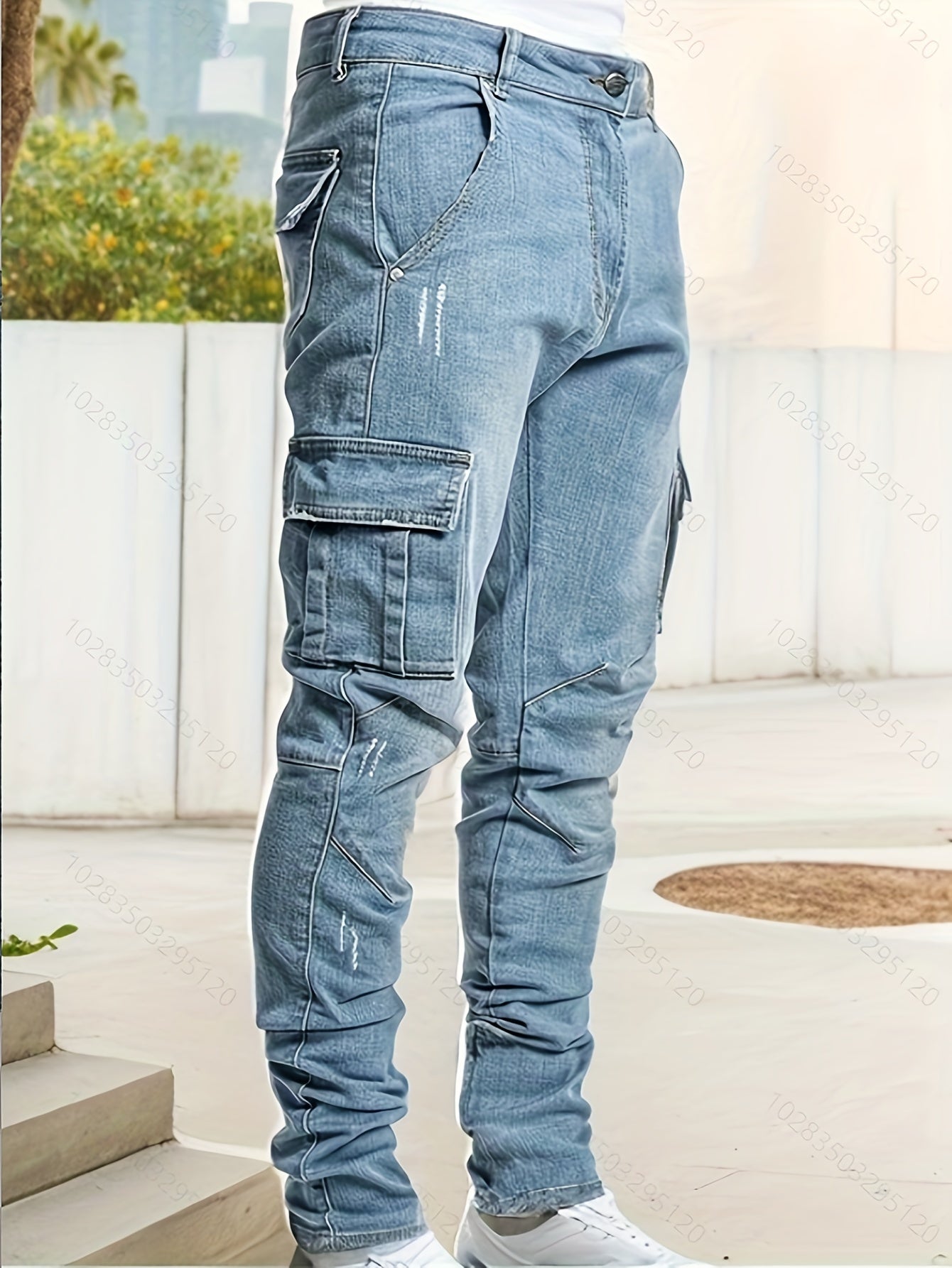 Heren cargo denim jeans met stretch