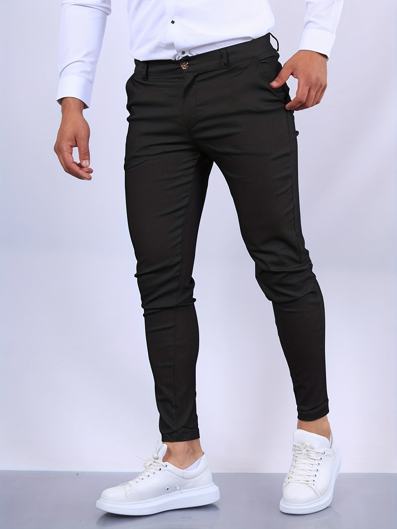 Heren slim fit chino stretch broek