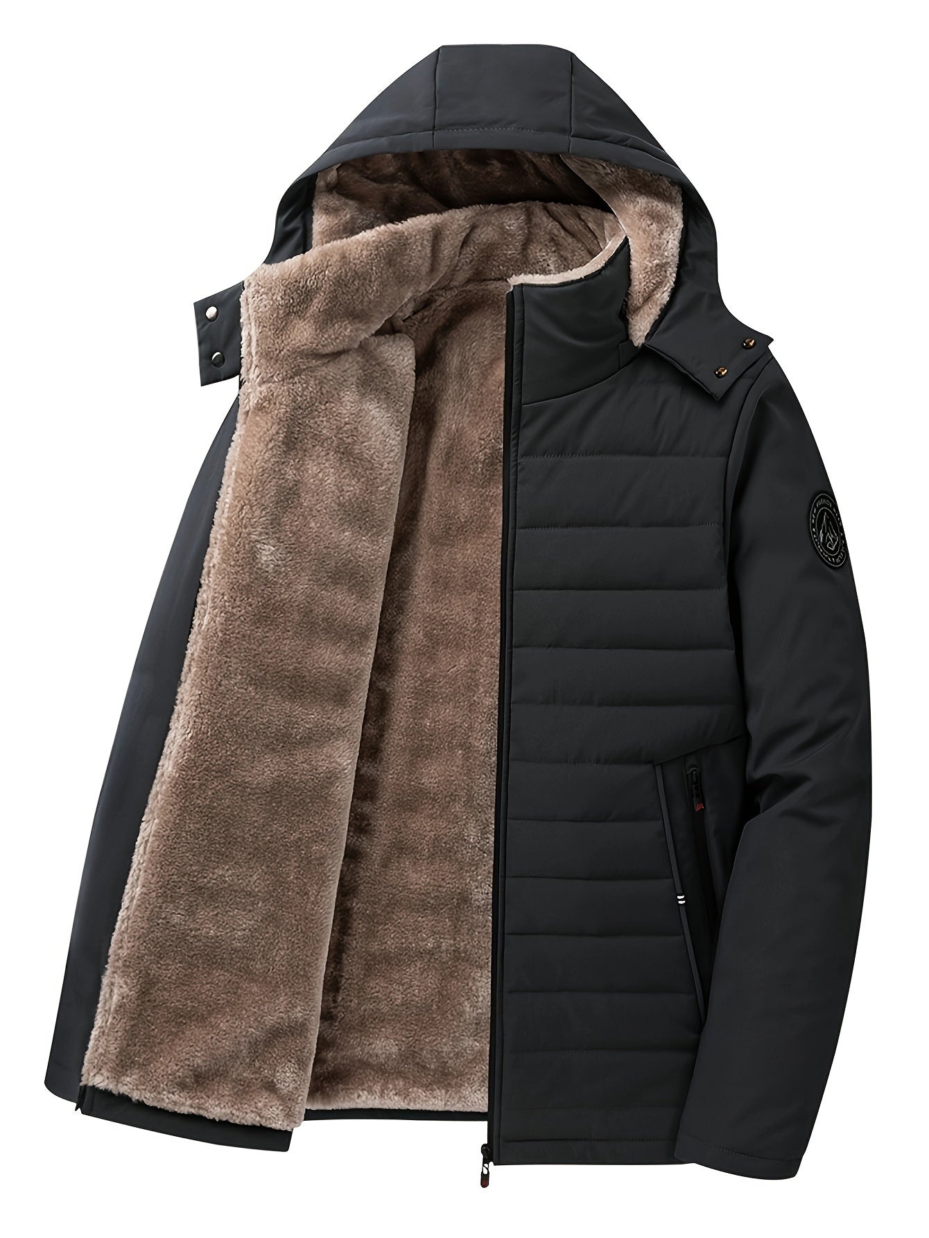 Heren winterjas met warme fleece binnenvoering