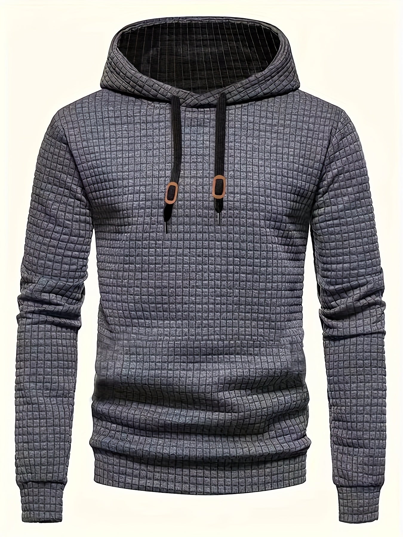 Heren hoodie met wafelpatroon