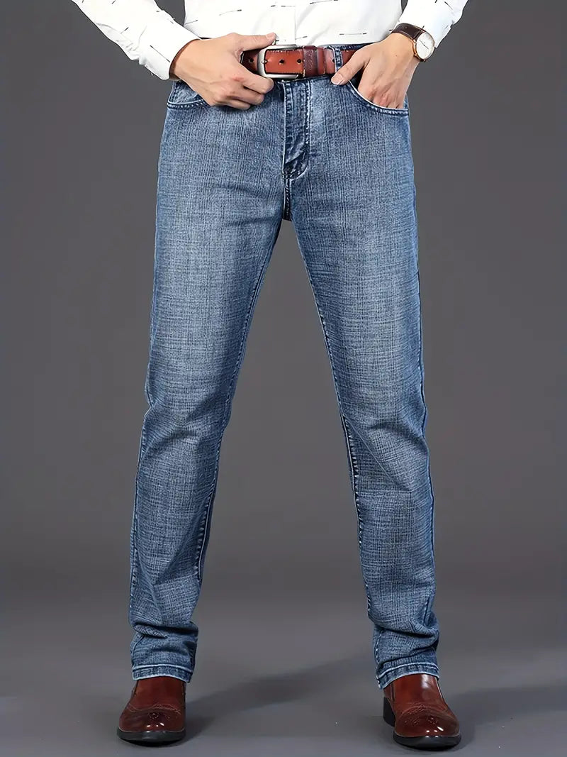 Heren slim-fit denim spijkerbroek