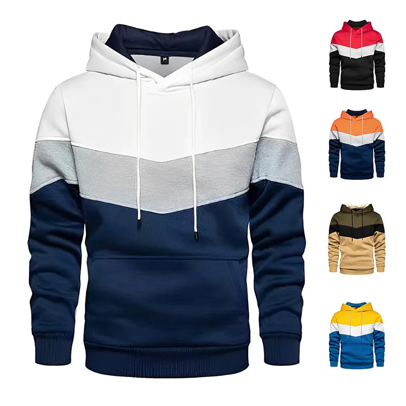 Heren stijlvolle driekleurige hoodie