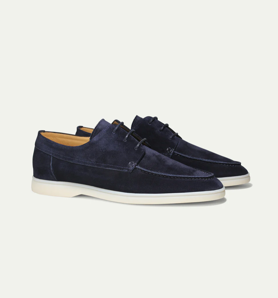 Heren suede loafers met veters