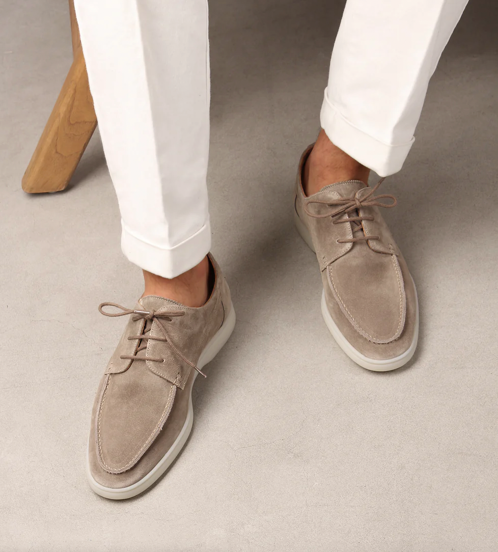 Heren suede loafers met veters