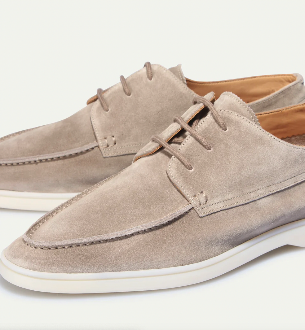 Heren suede loafers met veters