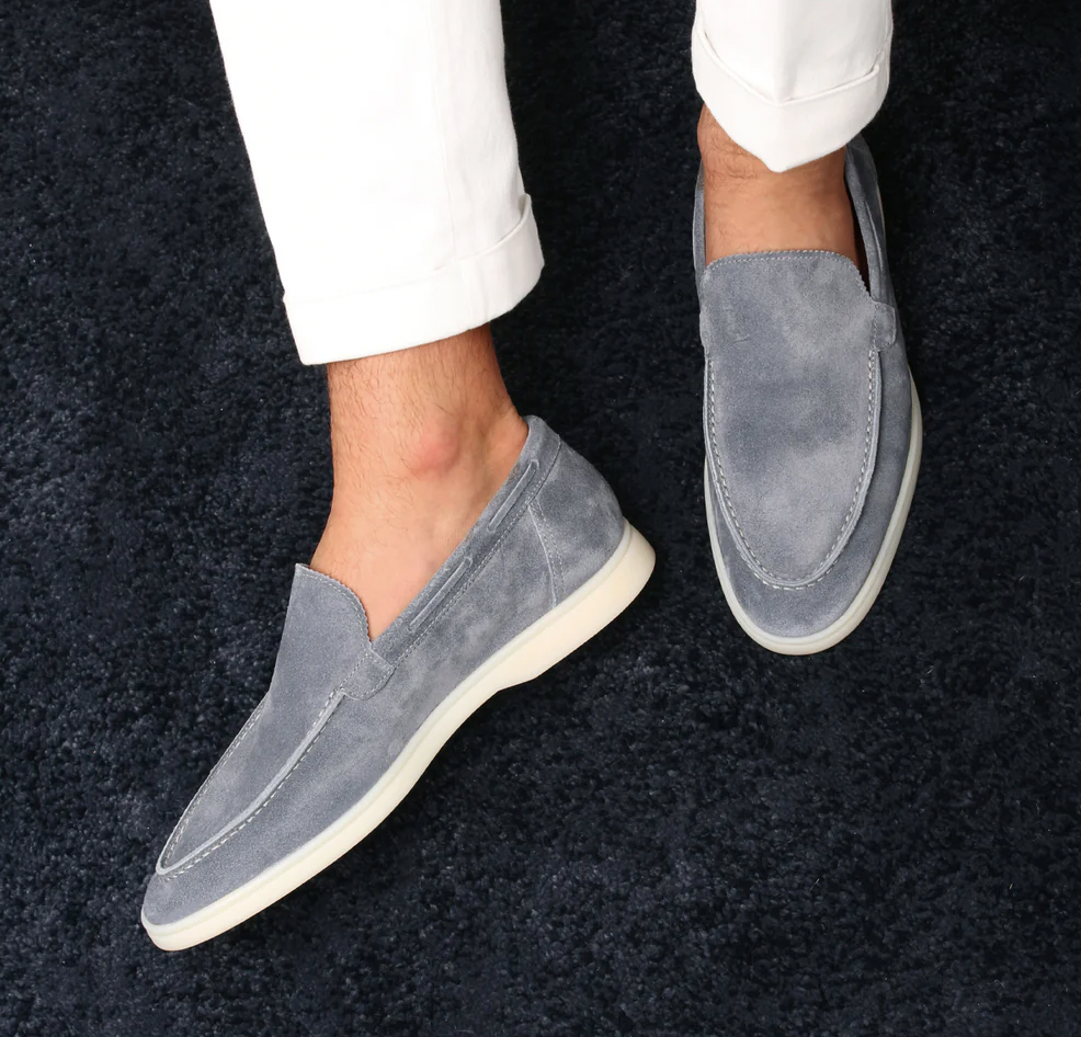 Heren suede loafers