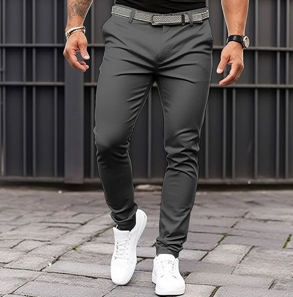 Heren stretch slim-fit chinobroek