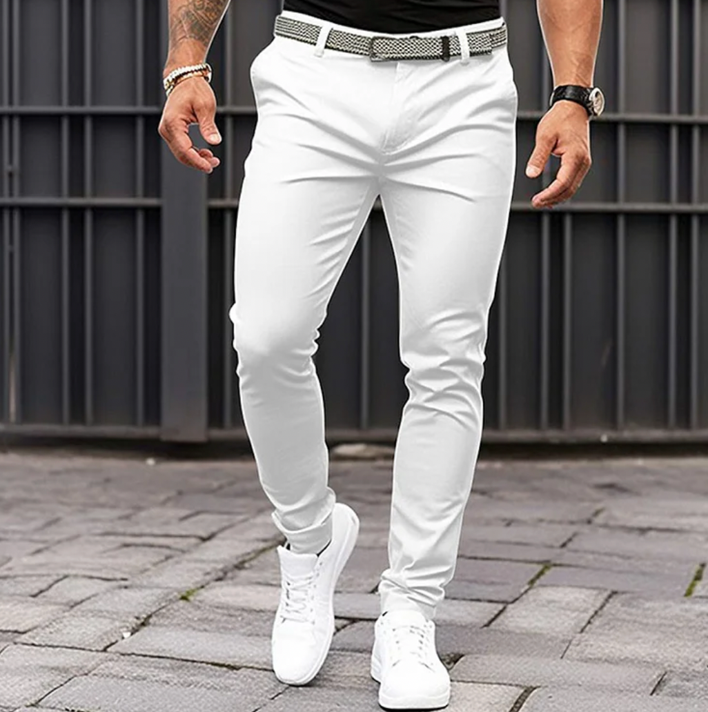 Heren stretch slim-fit chinobroek