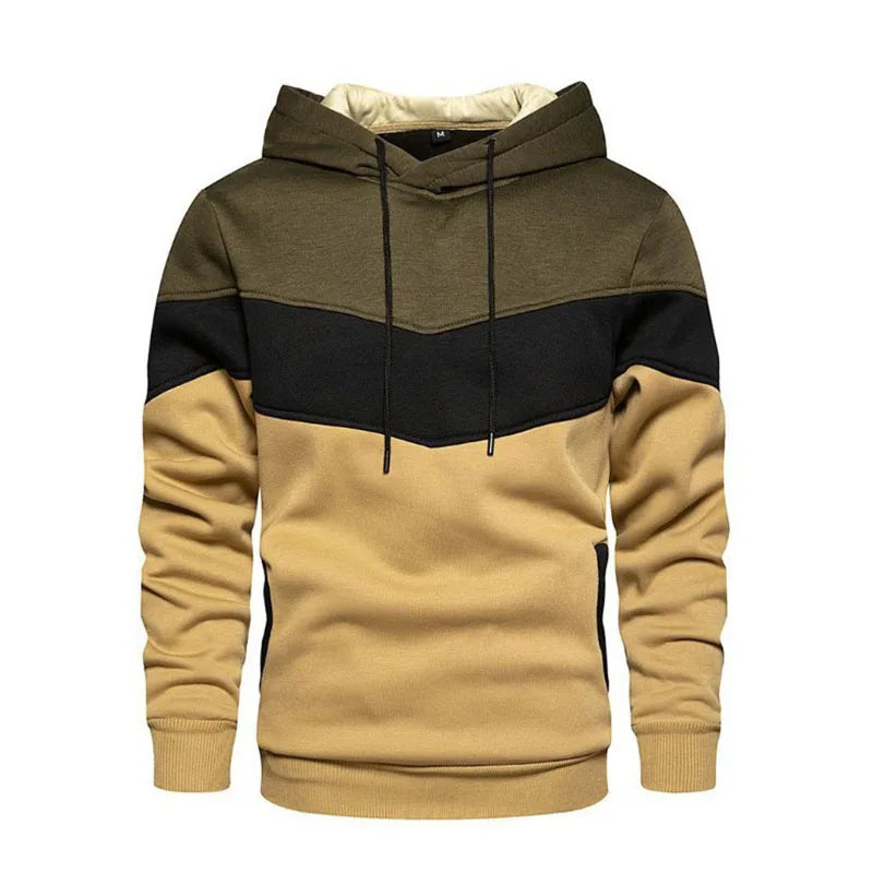 Heren stijlvolle driekleurige hoodie