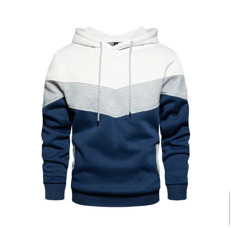 Heren stijlvolle driekleurige hoodie