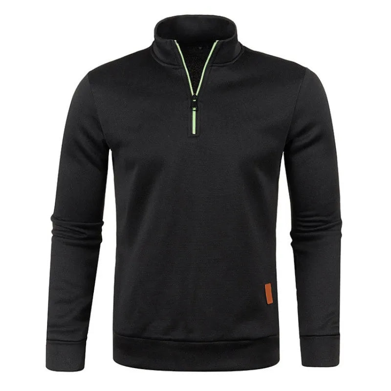 Heren sweatshirt met halve rits