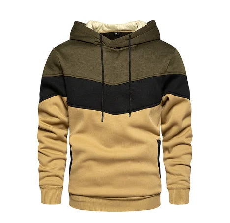 Heren stijlvolle driekleurige hoodie