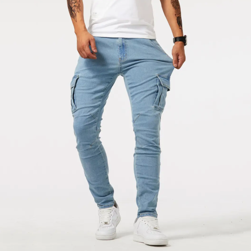 Heren cargo denim spijkerbroek