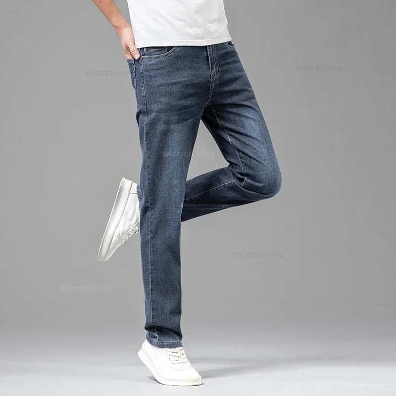 Heren slim fit denim spijkerbroek