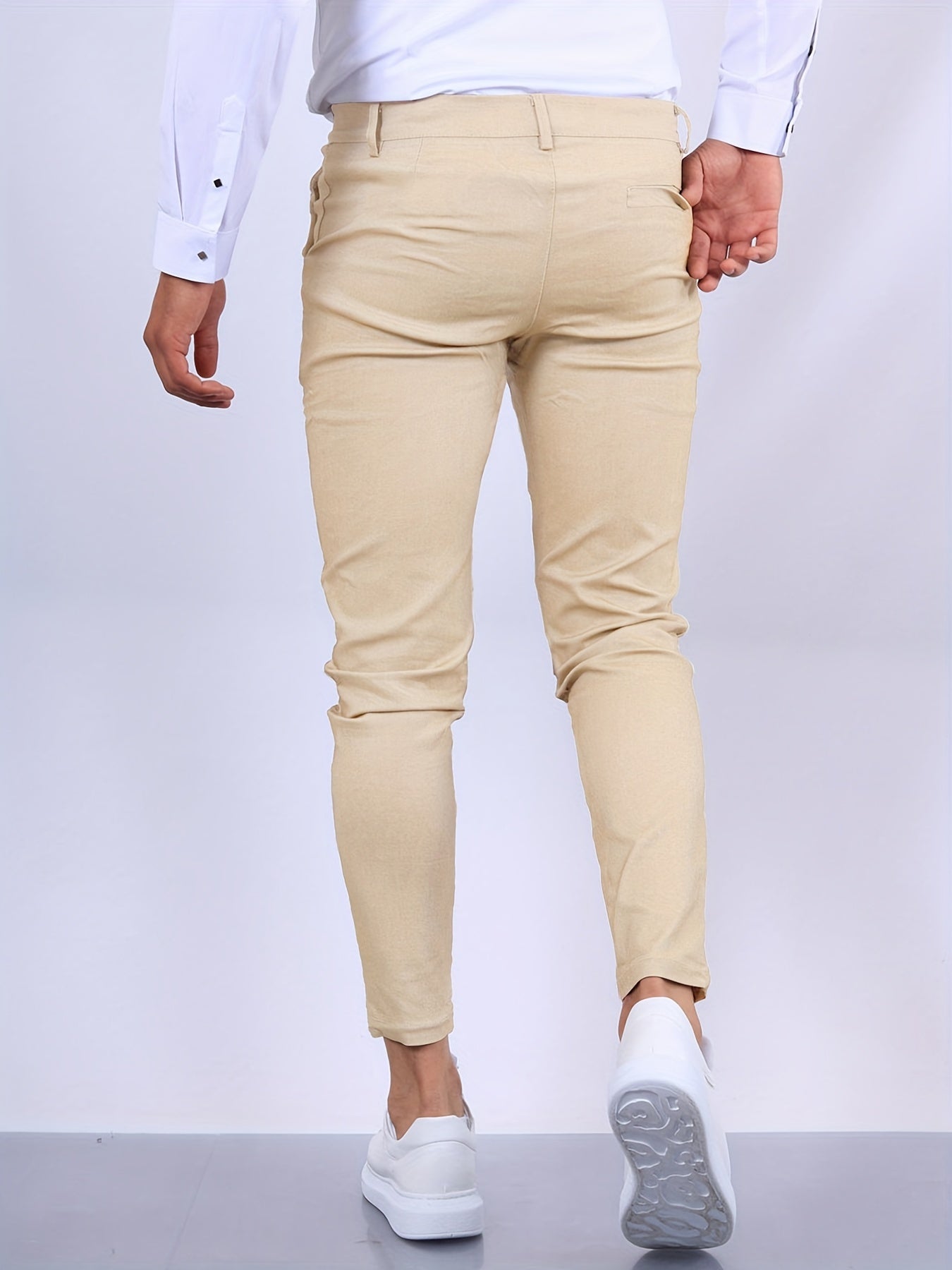 Heren slim fit chino stretch broek