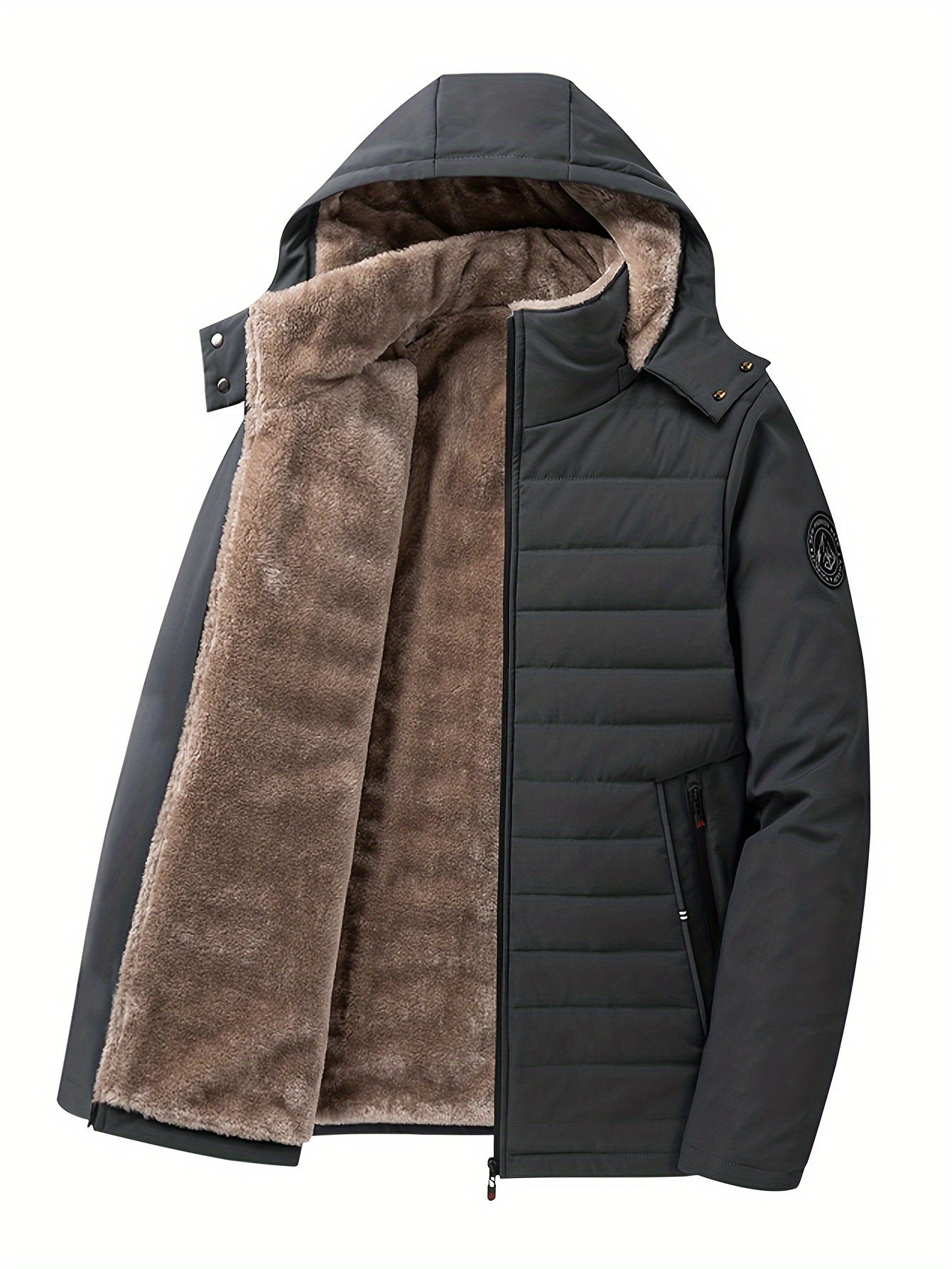 Heren winterjas met warme fleece binnenvoering