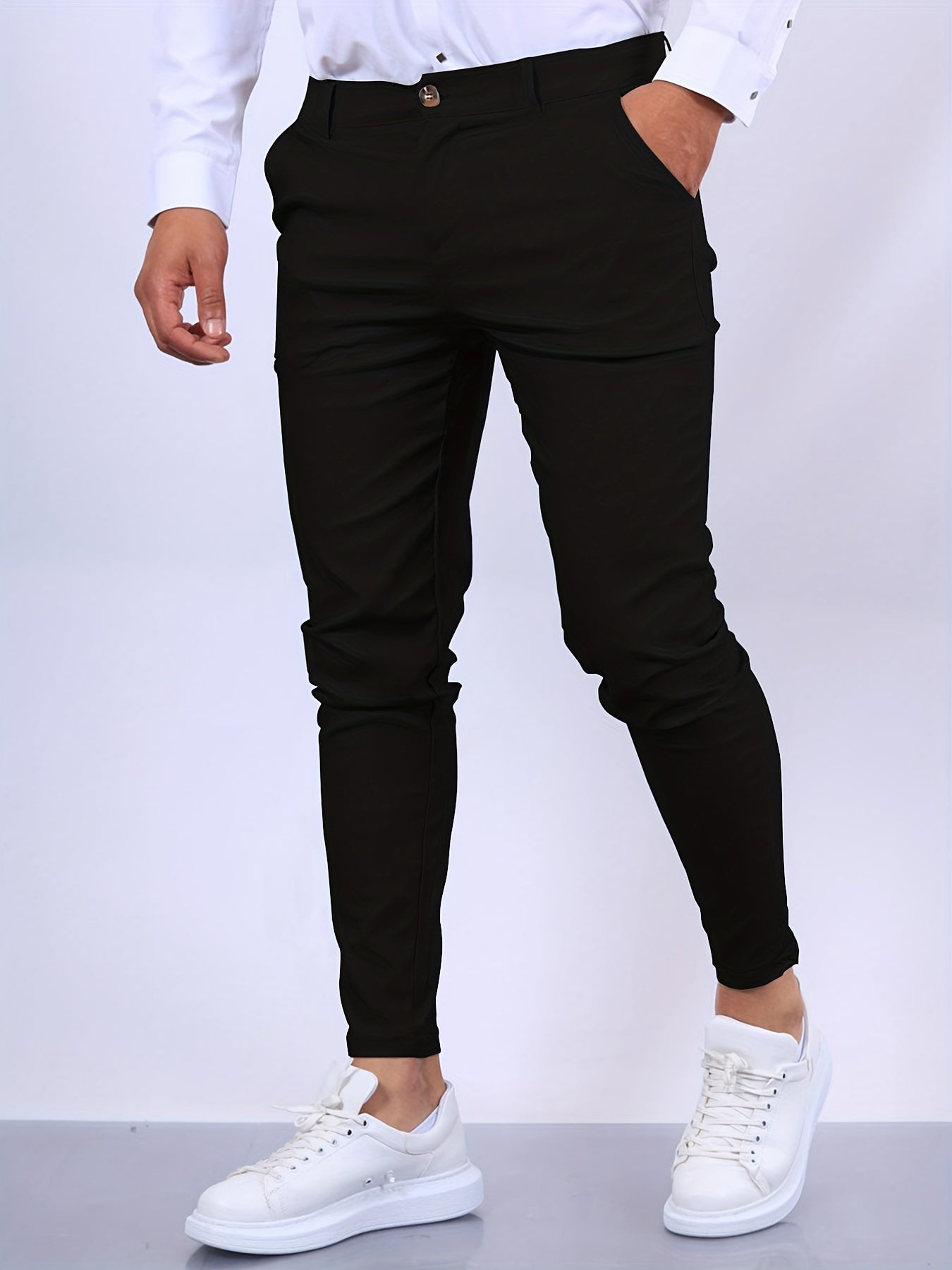 Heren slim fit chino stretch broek