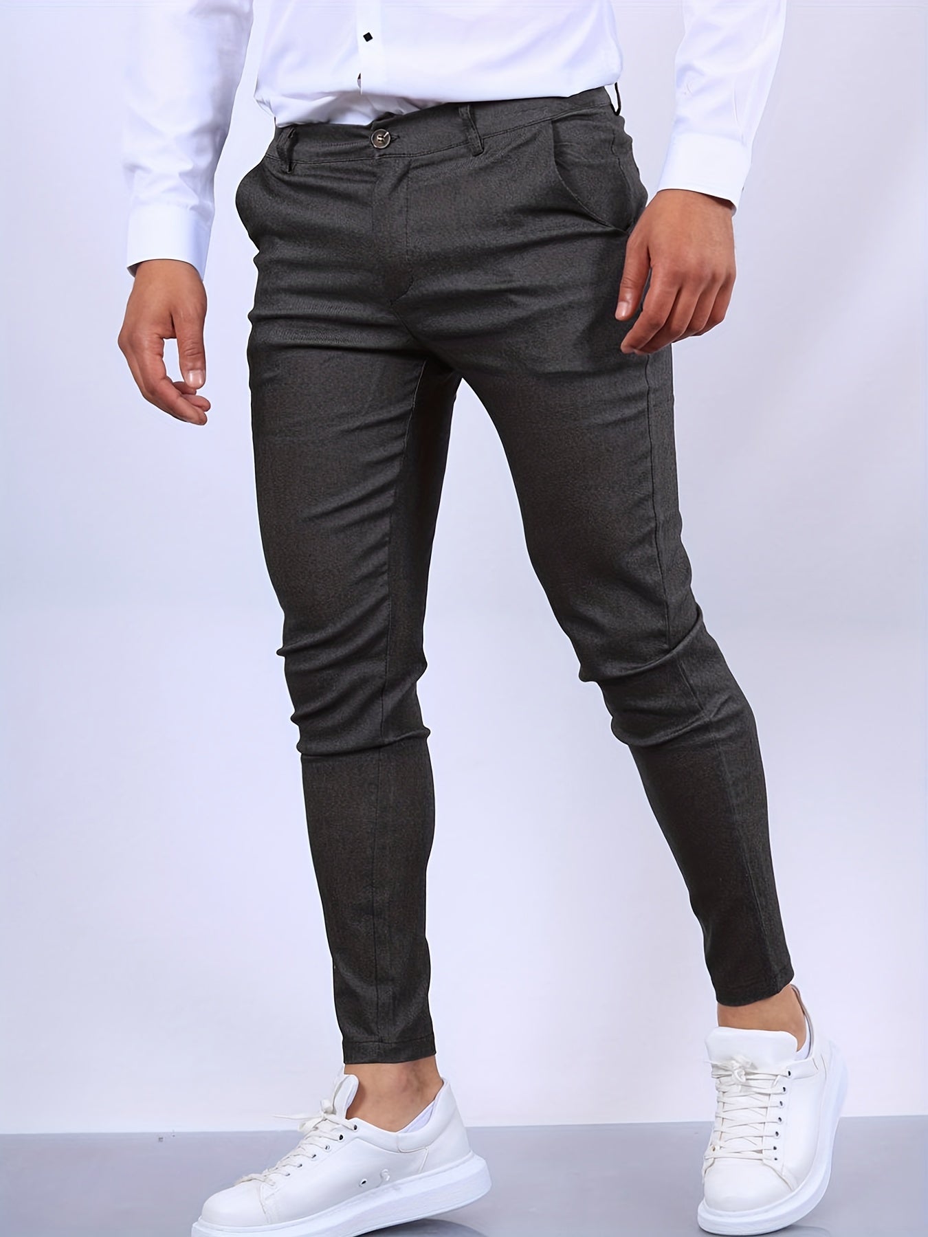 Heren slim fit chino stretch broek