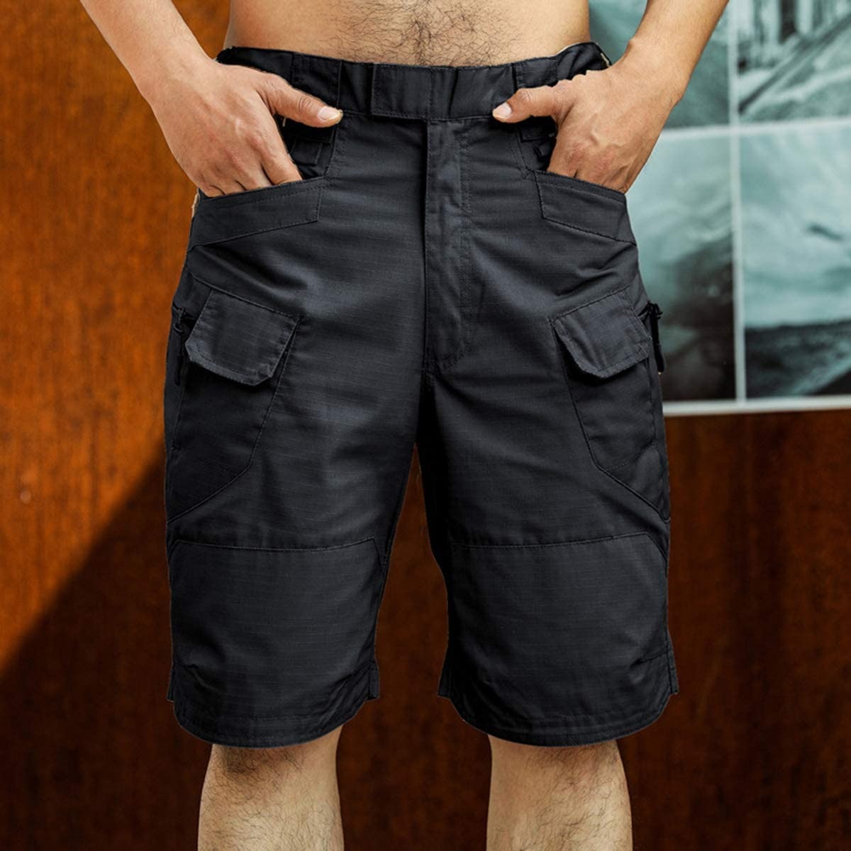 Heren outdoor cargo short met diepe zijzakken